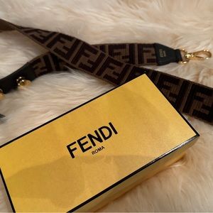 Fendi FF calfskin adustable bag strap
